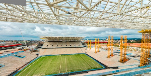 Arena Corinthians em julho de 2013 (Reprodução/Odebrecht