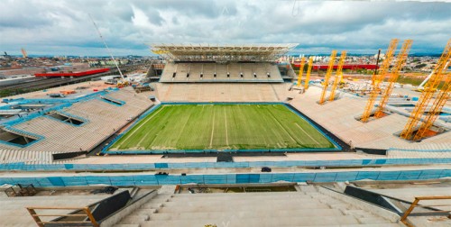 Arena Corinthians em julho de 2013 (Reprodução/Odebrecht)