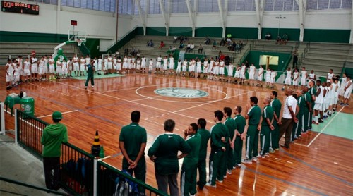 Time de basquete do Palmeiras no Palestra Itália (Fabio Menotti/Ag Palmeiras)