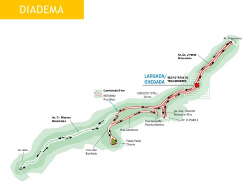Percurso da etapa de Diadema de 2014