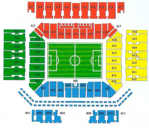 Mapa da Arena Corinthians do "Guia de ingressos" impresso