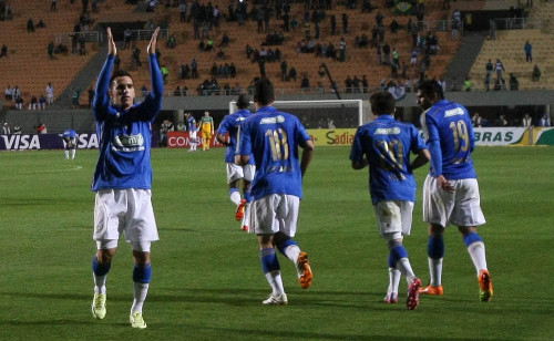 Mouche comemora gol no Pacaembu (Cesar Greco/Ag Palmeiras)