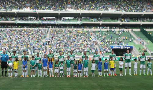 Palmeiras antes de pegar o Atlético-PR no Allianz Parque (Cesar Greco/Ag Palmeiras/Divulgação)