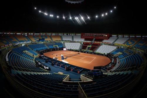 Ginásio do Ibirapuera preparado para Brasil Open de 2015 (Leandro Martins/Divulgação)