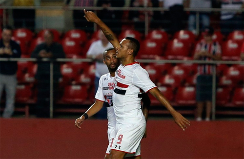 Luis Fabiano e Wesley, atacante e volante do São Paulo (Rubens Chiri/saopaulofc.net)