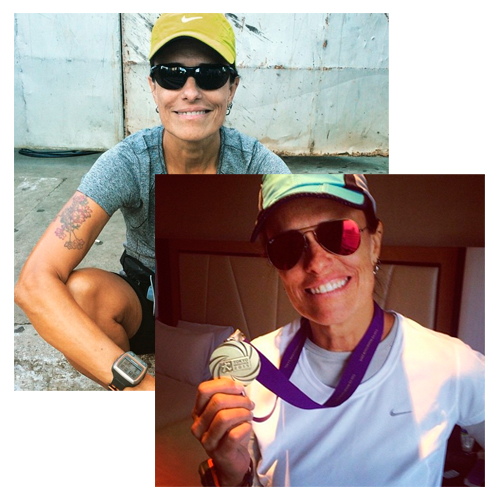 Zélia à espera da São Silvestre e com medalha da Maratona de Tóquio (instagram da cantora) 