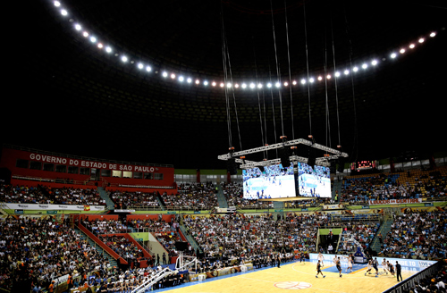 Ginásio do Ibirapuera durante partida de domingo (FIBA Américas/Divulgação)