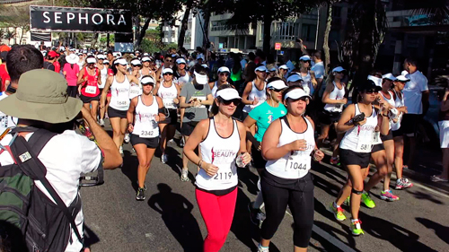 Largada da primeira Sephora Beauty Run, no Rio de Janeiro, em 2013 (Juliana Favero Iunes)