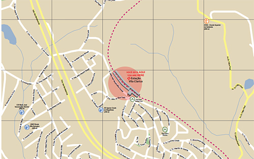 Mapa dos arredores da estação Vila Clarice (CPTM)